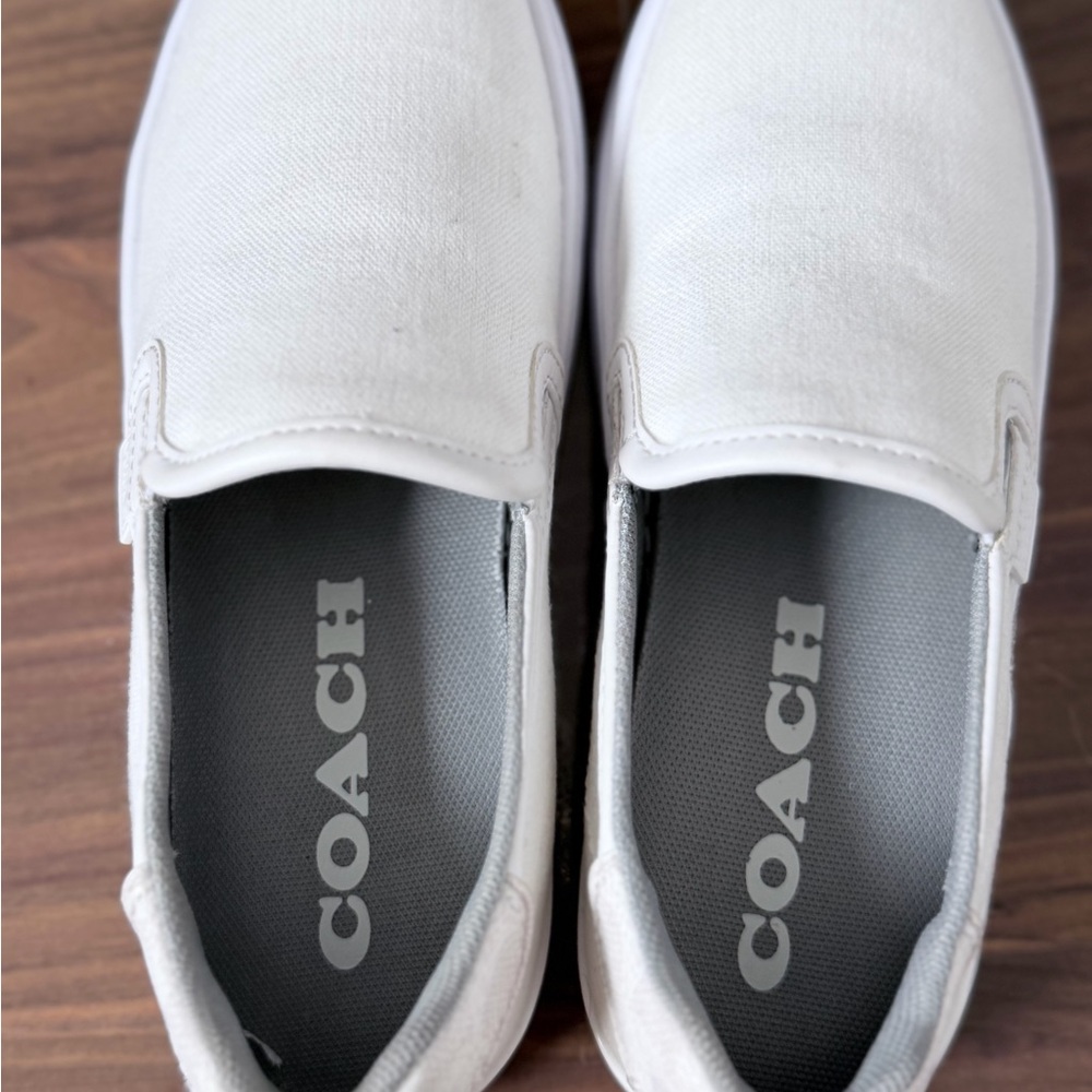 COACH Women’s Walker Slip-On White Sneakers Canvass